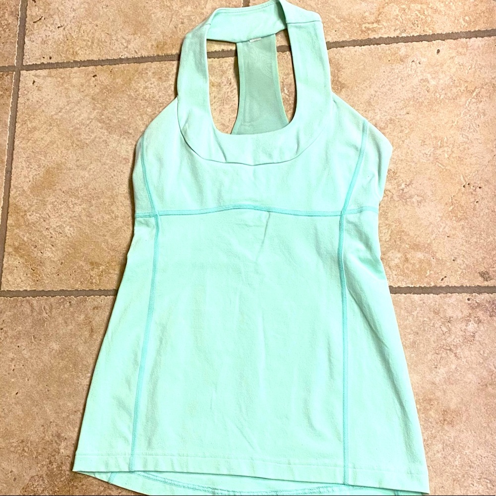 Lululemon tennis workout running top, mint color size 6